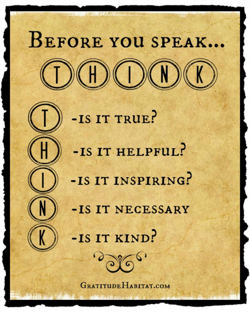 Before You Speak...THINK