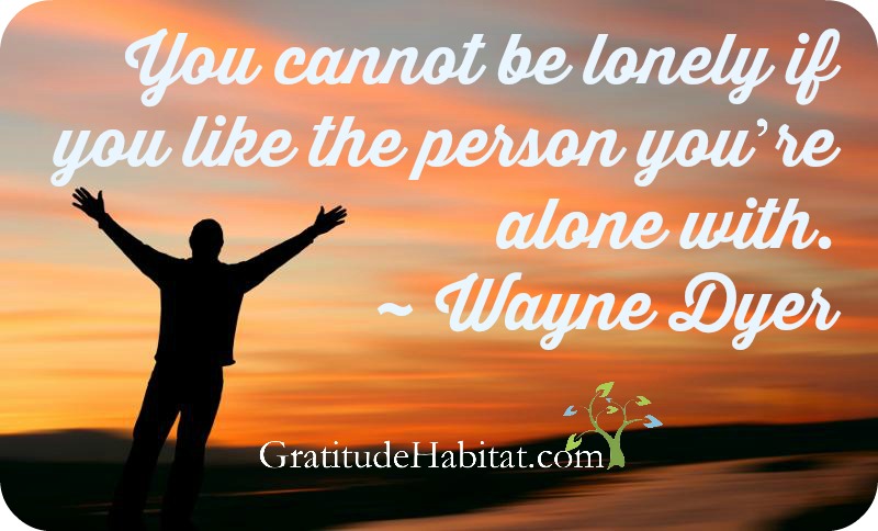 Cannot be lonely if like person you're alone with Wayne Dyer GH logo
