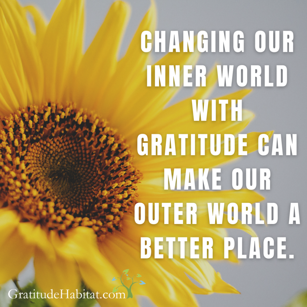 Changing our inner world with gratitude can make our outer world a better place. 